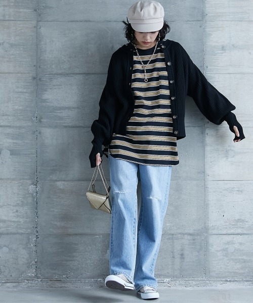 GEVS.(ジェイヴィス)の「<大きいサイズ> 2WAYニットカーディガン GEVS.(カーディガン/ボレロ・レディース・レッド/ブラック/ブルー・L/LL/3L/4L/5L)」の4枚目の写真