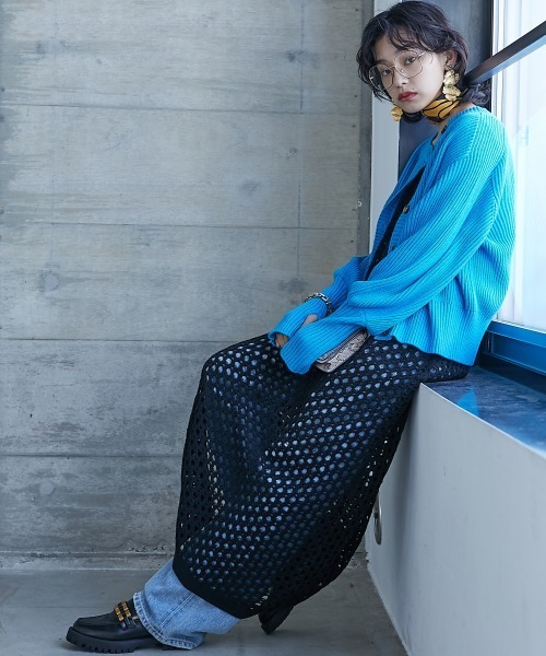 GEVS.(ジェイヴィス)の「<大きいサイズ> 2WAYニットカーディガン GEVS.(カーディガン/ボレロ・レディース・レッド/ブラック/ブルー・L/LL/3L/4L/5L)」の6枚目の写真