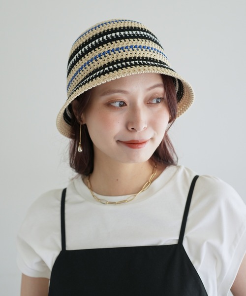 DISCOAT(ディスコート)の「【ユニセックス】ランダムボーダーサーモハット(ハット・レディース・ブラック/ベージュ・FREE)」の18枚目の写真