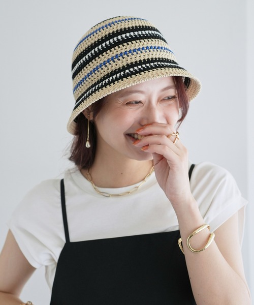 DISCOAT(ディスコート)の「【ユニセックス】ランダムボーダーサーモハット(ハット・レディース・ブラック/ベージュ・FREE)」の19枚目の写真