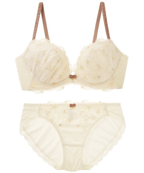 tutuanna（チュチュアンナ）の「ブラジャーショーツセット　[運命のブラ]ルミエールブーケブラ&ショーツセット（ブラ&ショーツ・レディース・ピンク/グレー/グリーン/オフホワイト/ターメリック/グレイッシュブルー/ピンク系その他・D65/C70/A70/A75/D70/E70/B65/C65/C75/E65/E75/B75/B70/A65/D75/C80/E80/E75L/E75M/C75L/D75L/D75M）」の8枚目の写真