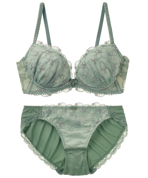 tutuanna（チュチュアンナ）の「ブラジャーショーツセット　[運命のブラ]ルミエールブーケブラ&ショーツセット（ブラ&ショーツ・レディース・ピンク/グレー/グリーン/オフホワイト/ターメリック/グレイッシュブルー/ピンク系その他・D65/C70/A70/A75/D70/E70/B65/C65/C75/E65/E75/B75/B70/A65/D75/C80/E80/E75L/E75M/C75L/D75L/D75M）」の10枚目の写真