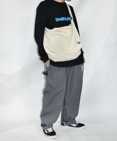 DOUBLE STEAL（ダブルスティール）の「ビッグホーボーバッグ（トートバッグ・メンズ・ブラック/ベージュ・FREE）」の2枚目の写真