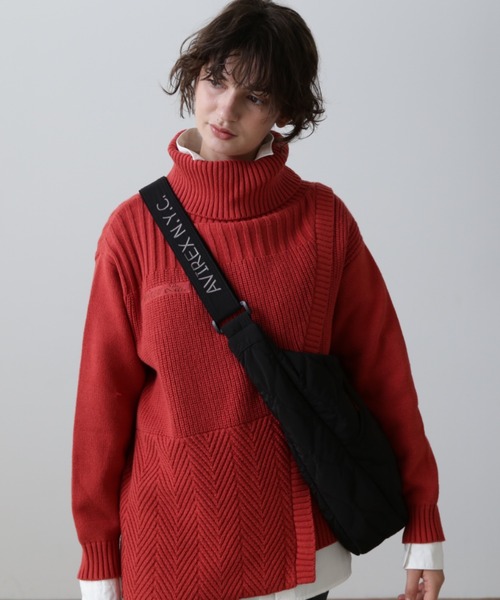 AVIREX（アヴィレックス）の「【限定】BONDING QUILTING SHOULDER BAG/ボンディング キルティングショルダーバッグ（ショルダーバッグ・レディース・オレンジ/ブラック/オリーブ/ネイビー/マスタード・FREE/F）」の10枚目の写真