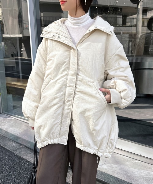 セール】オーバーサイズフーディ中綿ダウンコート（ダウンジャケット