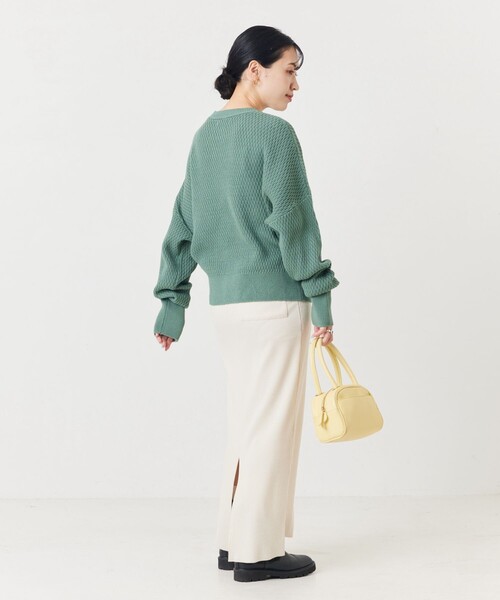 FREAK'S STORE（フリークスストア）の「限定展開　サーマル ショート ニット プルオーバー（ニット/セーター・レディース・オレンジ/ブラック/マスタード/グレー/ブルー/ナチュラル/オリーブ/パープル/ピンク/グリーン・ﾌﾘ-）」の21枚目の写真