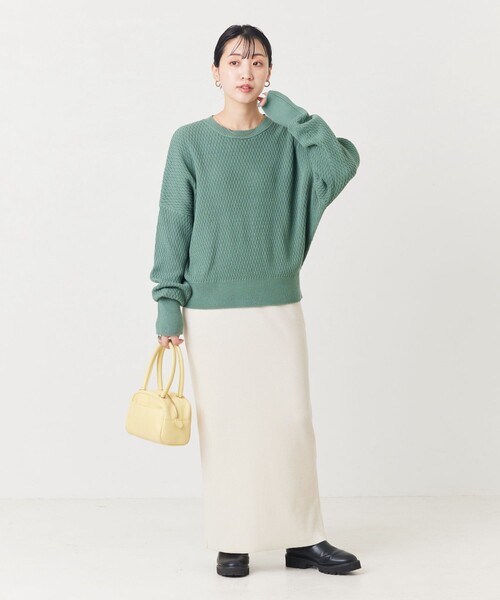 FREAK'S STORE（フリークスストア）の「限定展開　サーマル ショート ニット プルオーバー（ニット/セーター・レディース・オレンジ/ブラック/マスタード/グレー/ブルー/ナチュラル/オリーブ/パープル/ピンク/グリーン・ﾌﾘ-）」の20枚目の写真