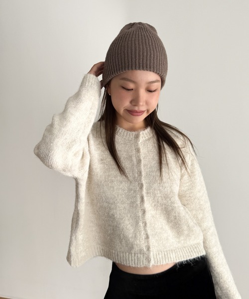 CANAL JEAN - 【新品】エルマール ふっくら 厚手 シャギー ゆったりニット 青 ユニセックス セール】El mar リネン混Vネックニット（ニット/セーター
