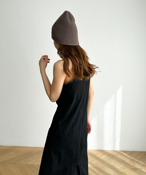 CANAL JEAN（キャナルジーン）の「El mar　カラーリブニットCAP（ニットキャップ/ビーニー・レディース・ブラック/ヘザーグレー/チャコールグレー/オフホワイト/グリーン/ベージュ/モカ・ONE SIZE）」の14枚目の写真