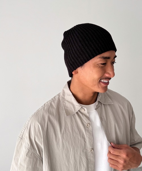 CANAL JEAN（キャナルジーン）の「El mar　カラーリブニットCAP（ニットキャップ/ビーニー・レディース・ブラック/ヘザーグレー/チャコールグレー/オフホワイト/グリーン/ベージュ/モカ・ONE SIZE）」の11枚目の写真