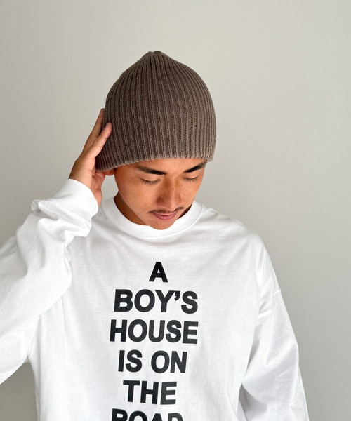 CANAL JEAN（キャナルジーン）の「El mar　カラーリブニットCAP（ニットキャップ/ビーニー・レディース・ブラック/ヘザーグレー/チャコールグレー/オフホワイト/グリーン/ベージュ/モカ・ONE SIZE）」の9枚目の写真