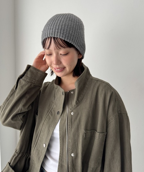 CANAL JEAN(キャナルジーン)の「El mar カラーリブニットCAP(ニットキャップ/ビーニー・レディース・ブラック/ヘザーグレー/チャコールグレー/オフホワイト/グリーン/ベージュ/モカ・ONE SIZE)」の19枚目の写真