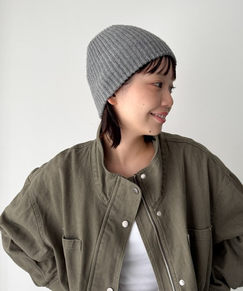 CANAL JEAN(キャナルジーン)の「El mar カラーリブニットCAP(ニットキャップ/ビーニー・レディース・ブラック/ヘザーグレー/チャコールグレー/オフホワイト/グリーン/ベージュ/モカ・ONE SIZE)」の20枚目の写真