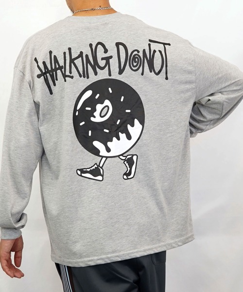 Burner（バーナー）の「【GROOVY STORE】WALKING DONUT　刺繍＆プリント　ロングスリーブTシャツ（Tシャツ/カットソー・メンズ・ブラック/ブラック系その他2/ブルー系その他2/ホワイト/ホワイト系その他2/杢グレー/ブルー/グレー/スミクロ/ブラック系その他3/ホワイト系その他3/ブラウン/ダークネイビー・L/M/LL）」の9枚目の写真