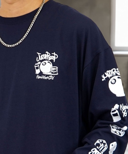 Burner（バーナー）の「【GROOVY STORE】WALKING DONUT　刺繍＆プリント　ロングスリーブTシャツ（Tシャツ/カットソー・メンズ・ブラック/ブラック系その他2/ブルー系その他2/ホワイト/ホワイト系その他2/杢グレー/ブルー/グレー/スミクロ/ブラック系その他3/ホワイト系その他3/ブラウン/ダークネイビー・L/M/LL）」の12枚目の写真