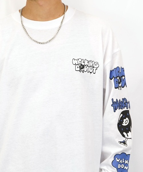 Burner（バーナー）の「【GROOVY STORE】WALKING DONUT　刺繍＆プリント　ロングスリーブTシャツ（Tシャツ/カットソー・メンズ・ブラック/ブラック系その他2/ブルー系その他2/ホワイト/ホワイト系その他2/杢グレー/ブルー/グレー/スミクロ/ブラック系その他3/ホワイト系その他3/ブラウン/ダークネイビー・L/M/LL）」の16枚目の写真