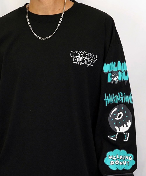 Burner（バーナー）の「【GROOVY STORE】WALKING DONUT　刺繍＆プリント　ロングスリーブTシャツ（Tシャツ/カットソー・メンズ・ブラック/ブラック系その他2/ブルー系その他2/ホワイト/ホワイト系その他2/杢グレー/ブルー/グレー/スミクロ/ブラック系その他3/ホワイト系その他3/ブラウン/ダークネイビー・L/M/LL）」の20枚目の写真