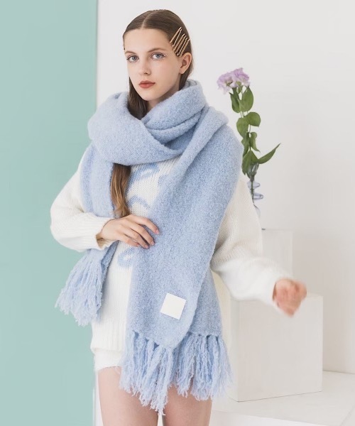 lilLilly(リルリリー)の「キャンディカラーモヘアタッチマフラー(マフラー・レディース・アイボリー/ブルー/ピンク・FREE)」の7枚目の写真