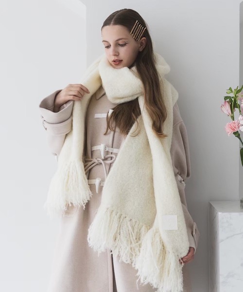 lilLilly(リルリリー)の「キャンディカラーモヘアタッチマフラー(マフラー・レディース・アイボリー/ブルー/ピンク・FREE)」の8枚目の写真