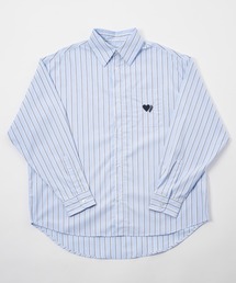 kaoyorinakami | heart stripe shirts / ハートストライプシャツ(シャツ/ブラウス)