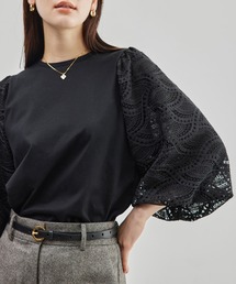 ROPE' | キカ柄レースバルーンスリーブカットソー(シャツ/ブラウス)