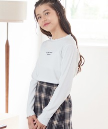 Amourire girl（アムリールガール）の「フロント刺繍テレコメロウ カットソー トップス(130cm～150cm)（Tシャツ/カットソー・キッズ）」