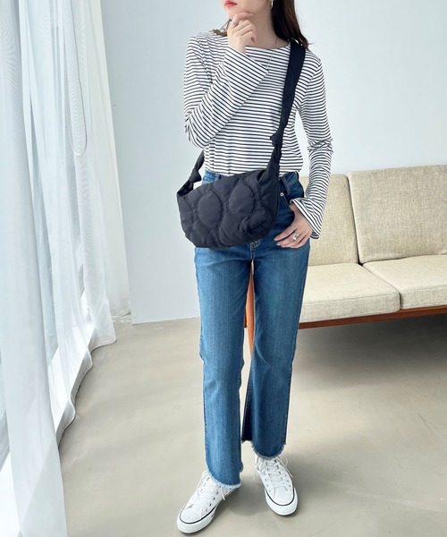 GeeRA（ジーラ）の「キルティングショルダー（ショルダーバッグ・レディース・ブラック/オフホワイト・FREE）」の5枚目の写真