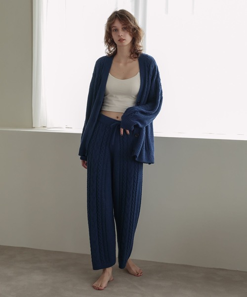 bijorie(ビジュリィ)の「【bijorie】モコモコニットパンツ(ルームウェア/パジャマ・レディース・オフホワイト/ブルー/モカ・FREE)」の8枚目の写真