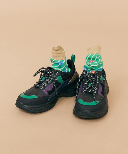 FRAPBOIS（フラボア）の「フローラソックス（ソックス/靴下・レディース・グレー/ブラック/グリーン・FREE）」の4枚目の写真