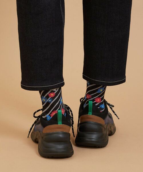 FRAPBOIS（フラボア）の「フローラソックス（ソックス/靴下・レディース・グレー/ブラック/グリーン・FREE）」の5枚目の写真