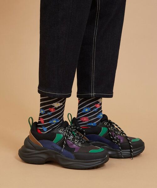 FRAPBOIS（フラボア）の「フローラソックス（ソックス/靴下・レディース・グレー/ブラック/グリーン・FREE）」の6枚目の写真