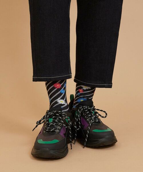 FRAPBOIS（フラボア）の「フローラソックス（ソックス/靴下・レディース・グレー/ブラック/グリーン・FREE）」の7枚目の写真