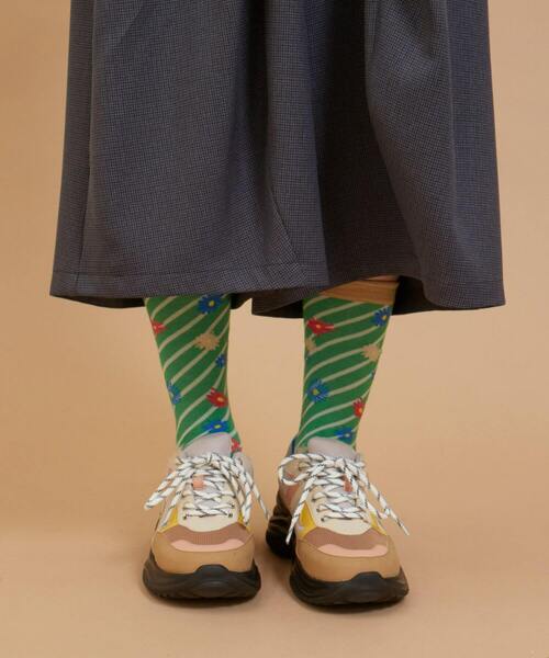 FRAPBOIS（フラボア）の「フローラソックス（ソックス/靴下・レディース・グレー/ブラック/グリーン・FREE）」の8枚目の写真