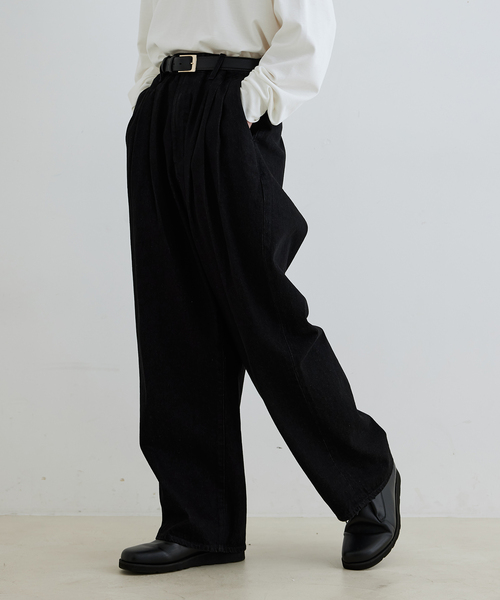 ADAM ET ROPE'（アダムエロペ）の「デニム 3タック ワイド スラックス