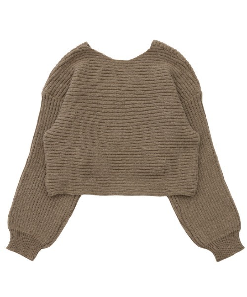 セール】2WAYクロスデザインショートニット（ニット/セーター