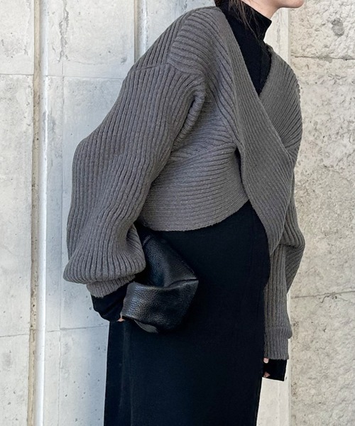 select MOCA（セレクトモカ）の「2WAYクロスデザインショートニット