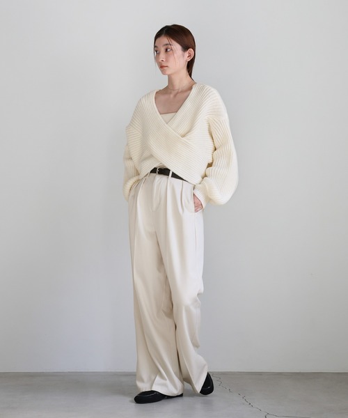 セール】2WAYクロスデザインショートニット（ニット/セーター