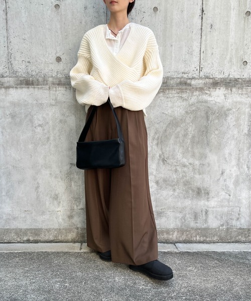 セール】2WAYクロスデザインショートニット（ニット/セーター