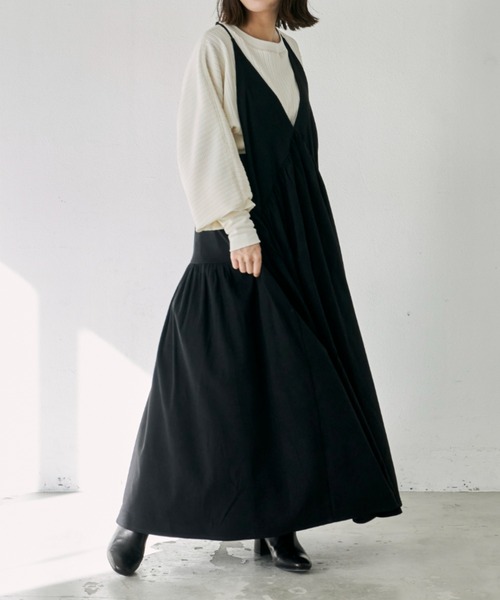 Libra Cue（リブラ キュー）の「キャミソールドレスワンピース（ワンピース・レディース・ブラック/チェック/ベージュ・FREE）」の10枚目の写真