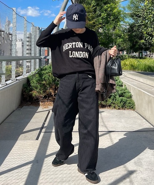 PUAL CE CIN（ピュアルセシン）の「ロゴインターシャニットプルオーバー（ニット/セーター・レディース・グレー/ブラック/ベージュ・FREE）」の8枚目の写真