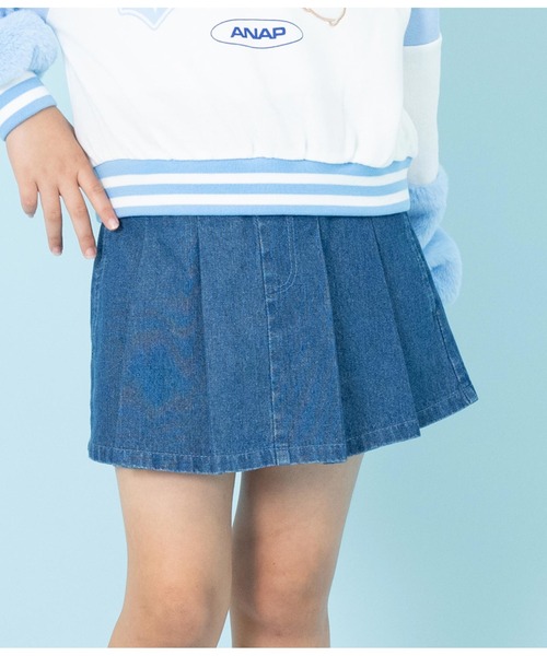 ANAP 黒 ロゴ入りキッズスカート サイズL ANAP kids スカート 太ベルトデザイン インパン付 キッズ 子供服