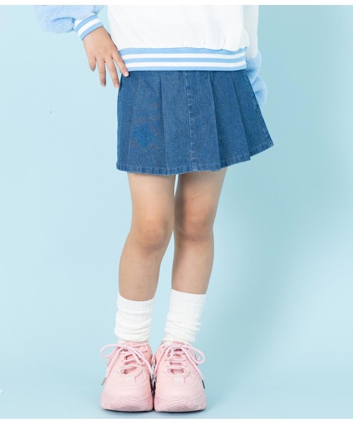 ANAP 黒 ロゴ入りキッズスカート サイズL ANAP kids（アナップキッズ）の「ウエストロゴインパン付き