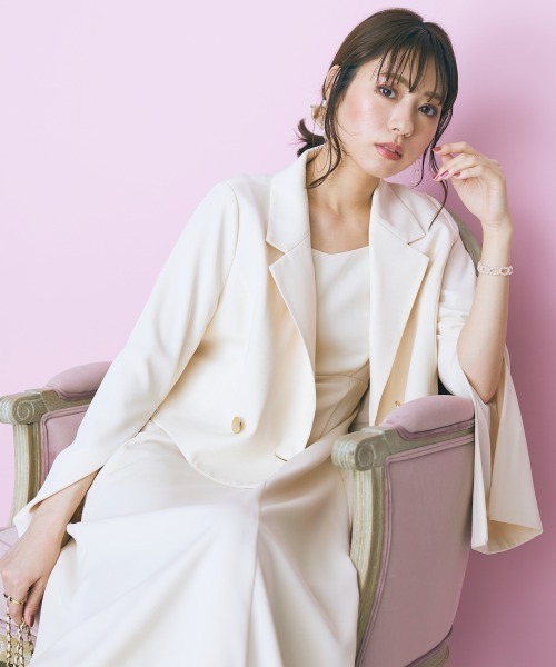 marun(マルン)の「<大きいサイズ> ショート丈2wayジャケット marun(テーラードジャケット・レディース・ブラック/アイボリー・4L/L/5L/LL/3L)」の12枚目の写真