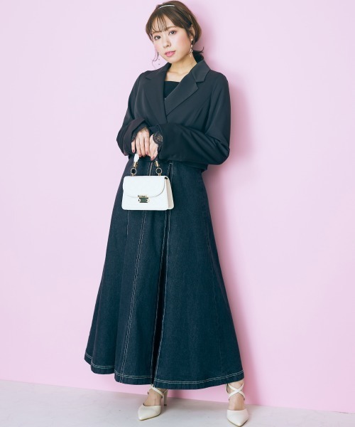 marun(マルン)の「<大きいサイズ> ショート丈2wayジャケット marun(テーラードジャケット・レディース・ブラック/アイボリー・4L/L/5L/LL/3L)」の11枚目の写真
