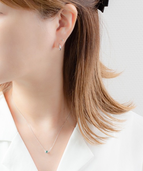 ESTELLE（エステール）の「5月誕生石 シルバー エメラルド ネックレス ESTELLE/エステール WEB限定（ネックレス・レディース・ホワイト・40cm）」の9枚目の写真