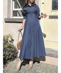 dazzlin | ジップシェイプシャツワンピース(ワンピース)