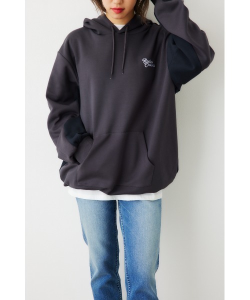 RODEO CROWNS WIDE BOWL（ロデオクラウンズワイドボウル）の「B-HEAT スピンドル ダンボール フーディ（パーカー・レディース・オフホワイト/ライトブルー/チャコールグレー/オレンジ・FREE）」の3枚目の写真