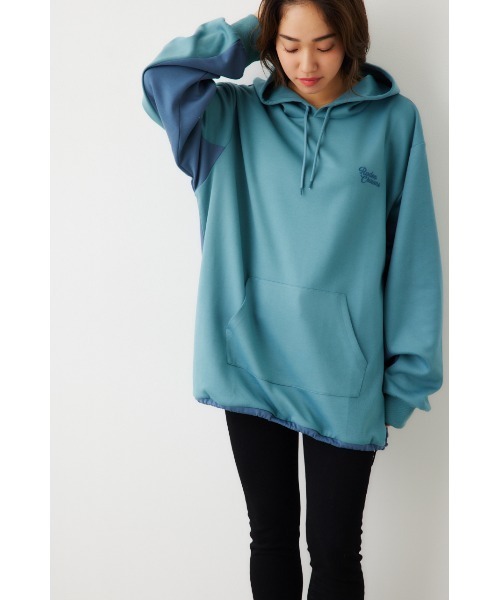 RODEO CROWNS WIDE BOWL（ロデオクラウンズワイドボウル）の「B-HEAT スピンドル ダンボール フーディ（パーカー・レディース・オフホワイト/ライトブルー/チャコールグレー/オレンジ・FREE）」の7枚目の写真