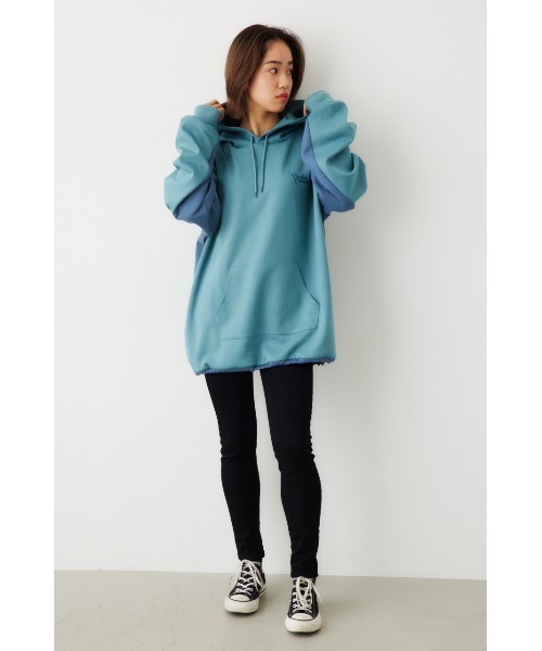 RODEO CROWNS WIDE BOWL（ロデオクラウンズワイドボウル）の「B-HEAT スピンドル ダンボール フーディ（パーカー・レディース・オフホワイト/ライトブルー/チャコールグレー/オレンジ・FREE）」の8枚目の写真