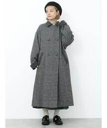 ehka sopo | チェックダブルブレストコート(その他アウター)